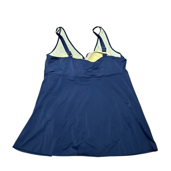 Swim 365 Blue Women's 26W One-Piece Swimsuit with Adjustable Straps - Picture 2 of 8